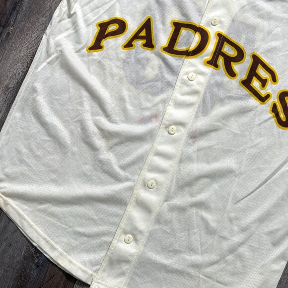 San Diego Padres 40th Anniversary 2009 Pet Co Sga Button Down Cream Jersey XL - Picture 7 of 14